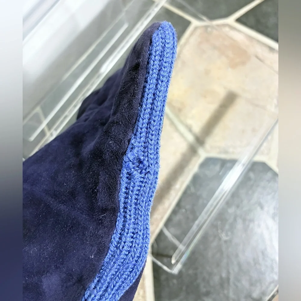 Y2K Banana Republic Sheepskin Suede Merino Wool Gloves Vintage Blue Men’s L